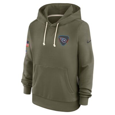 Tennessee Titans Women's 2025 Salute to Service Sideline Standard Issue Dri-FIT Hoodie - Olive - Image 4