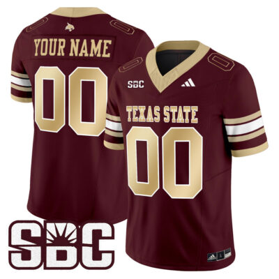 Texas State Bobcats 2025 Vapor Limited Custom Jersey - Maroon