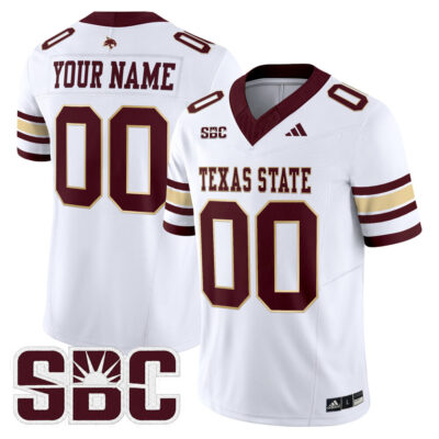 Texas State Bobcats 2025 Vapor Limited Custom Jersey - White