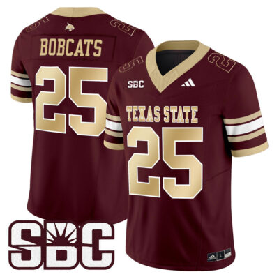 Texas State Bobcats 2025 Vapor Limited Jersey - Maroon #25 Bobcats