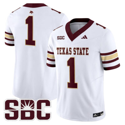 Texas State Bobcats 2025 Vapor Limited Jersey - White #1 Team