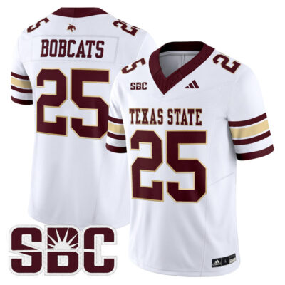 Texas State Bobcats 2025 Vapor Limited Jersey - White #25 Bobcats