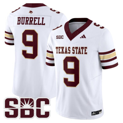 Texas State Bobcats 2025 Vapor Limited Jersey - White Greg Burrell
