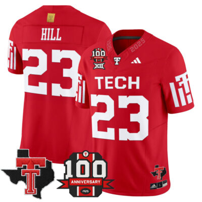 Texas Tech Red Raiders 2025 Vapor Limited Jersey - 100th Anniversary & Texas Patch - Red Adam Hill