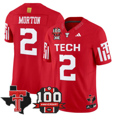 Texas Tech Red Raiders 2025 Vapor Limited Jersey - 100th Anniversary & Texas Patch - Red Behren Morton