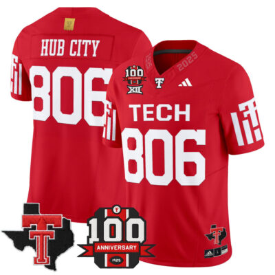 Texas Tech Red Raiders 2025 Vapor Limited Jersey - 100th Anniversary & Texas Patch - Red Hub City 806