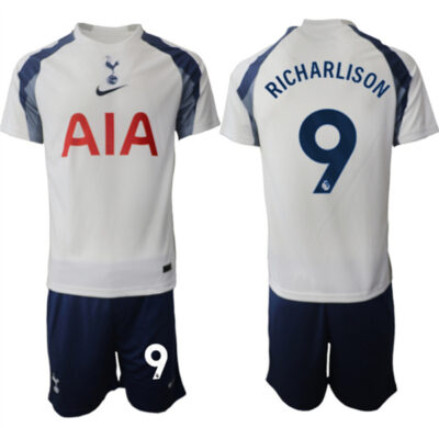 Tottenham Hotspur #9 Richarlison 2025/26 White Home Soccer Jersey Suit