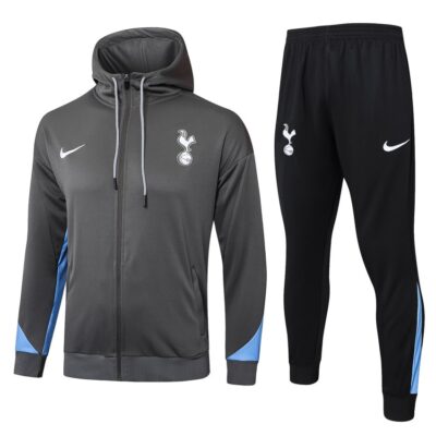 Tottenham Sweatshirt 2024 2025 Bright Grey Hooded Tracksuit