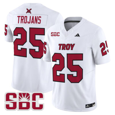 Troy Trojans 2025 Vapor Limited Jersey - White #25 Trojans