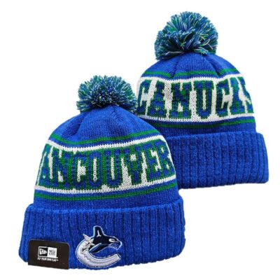 Vancouver Canucks Cuffed Knit Hat with Pom