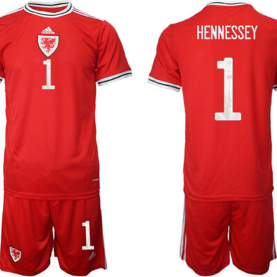 Wales #1 Hennessey Red Home Soccer Jersey Suit