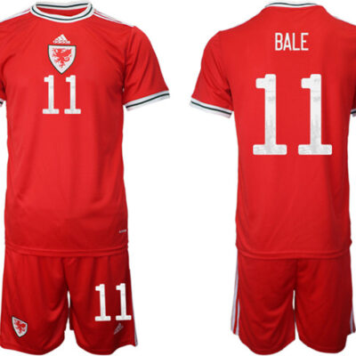 Wales #11 Bale Red Home Soccer Jersey Suit