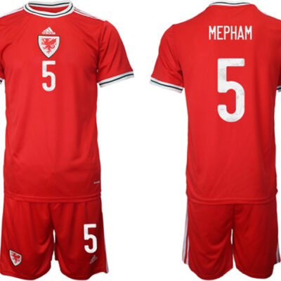 Wales #5 Mepham Red Home Soccer Jersey Suit