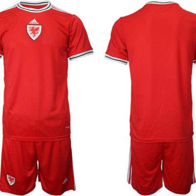 Wales Blank Red Home Soccer Jersey Suit