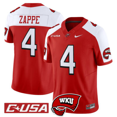 Western Kentucky Hilltoppers 2025 Vapor Limited Jersey - Red Alternate Bailey Zappe