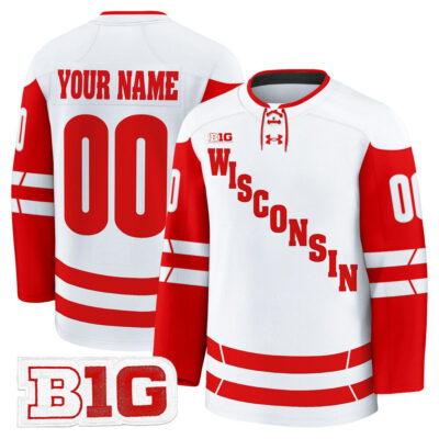 Wisconsin Badgers 2025/26 Premium Custom Jersey - White