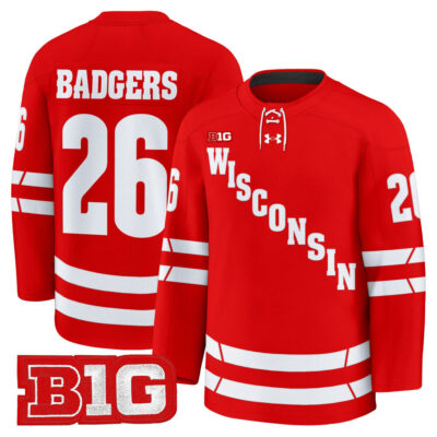 Wisconsin Badgers 2025/26 Premium Jersey - Red #26 Badgers