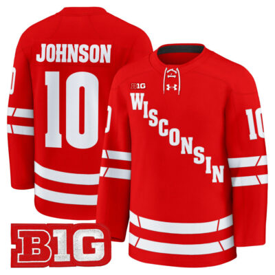Wisconsin Badgers 2025/26 Premium Jersey - Red Mark Johnson