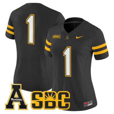 Women's App State Mountaineers 2025 Vapor Limited Jersey - Black #1 Team