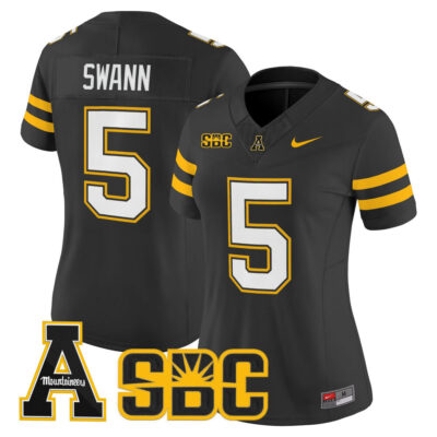 Women's App State Mountaineers 2025 Vapor Limited Jersey - Black AJ Swann