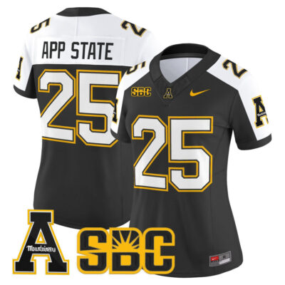 Women's App State Mountaineers 2025 Vapor Limited Jersey - Black Alternate #25 App State
