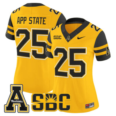 Women's App State Mountaineers 2025 Vapor Limited Jersey - Gold #25 App State