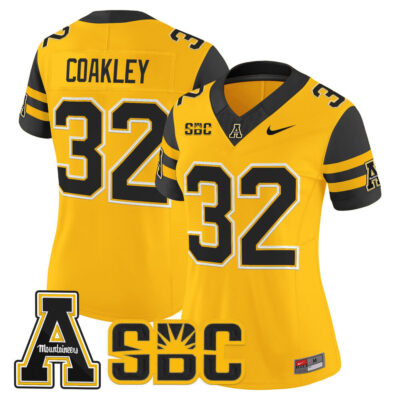 Women's App State Mountaineers 2025 Vapor Limited Jersey - Gold Dexter Coakley