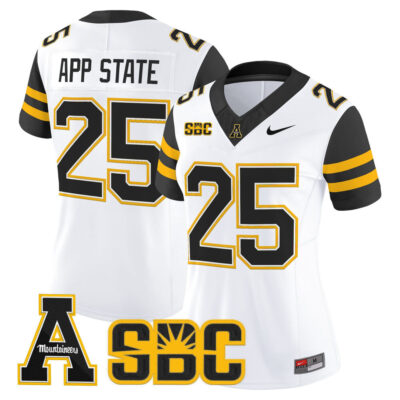 Women's App State Mountaineers 2025 Vapor Limited Jersey - White #25 App State