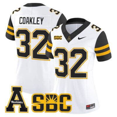Women's App State Mountaineers 2025 Vapor Limited Jersey - White Dexter Coakley