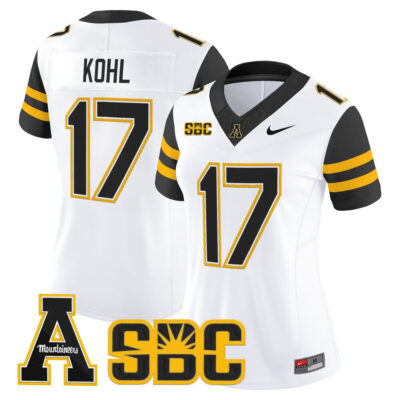Women's App State Mountaineers 2025 Vapor Limited Jersey - White JJ Kohl