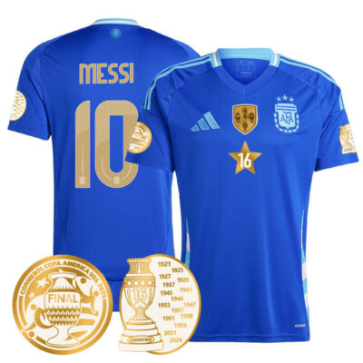 Women's Argentina 2024 Copa America Champion Limited Jersey N1 - Lionel Messi - 10 / Away