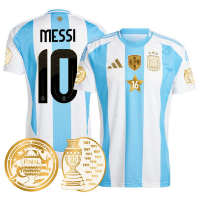 Women's Argentina 2024 Copa America Champion Limited Jersey N1 - Lionel Messi - 10 / Home