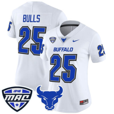 Women's Buffalo Bulls 2025 Vapor Limited Jersey - White #25 Bulls