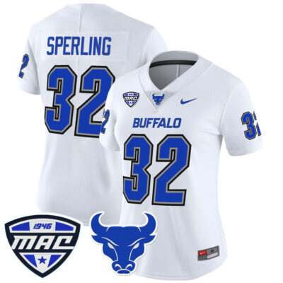 Women's Buffalo Bulls 2025 Vapor Limited Jersey - White Lamar Sperling