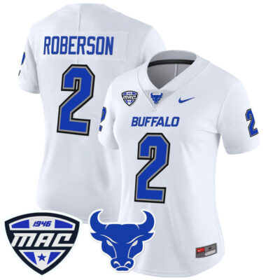 Women's Buffalo Bulls 2025 Vapor Limited Jersey - White Ta'Quan Roberson