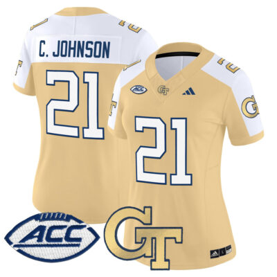 Women's Georgia Tech Yellow Jackets 2025 Vapor Limited Jersey - Gold Alternate Calvin Johnson