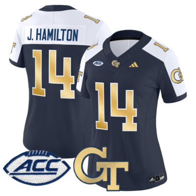 Women's Georgia Tech Yellow Jackets 2025 Vapor Limited Jersey - Navy Alternate Joe Hamilton