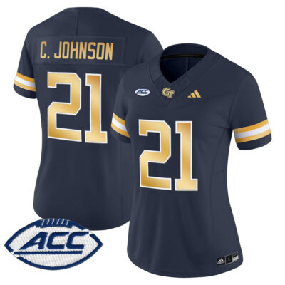 Women's Georgia Tech Yellow Jackets 2025 Vapor Limited Jersey - Navy Calvin Johnson