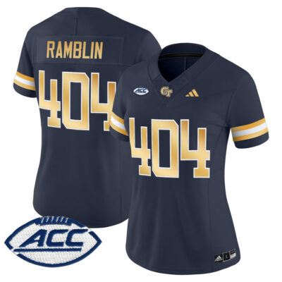 Women's Georgia Tech Yellow Jackets 2025 Vapor Limited Jersey - Navy Ramblin 404
