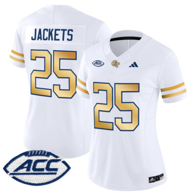 Women's Georgia Tech Yellow Jackets 2025 Vapor Limited Jersey - White #25 Jackets