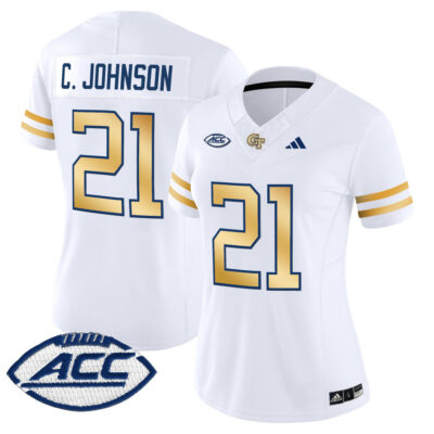 Women's Georgia Tech Yellow Jackets 2025 Vapor Limited Jersey - White Calvin Johnson