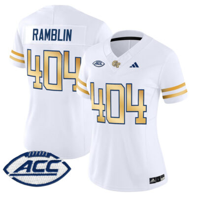 Women's Georgia Tech Yellow Jackets 2025 Vapor Limited Jersey - White Ramblin 404
