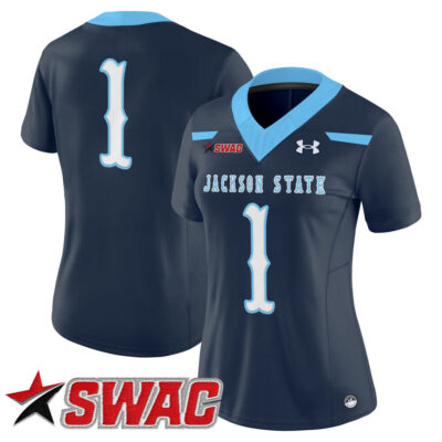 Women's Jackson State Tigers 2025 Vapor Limited Jersey - Navy #1 Team