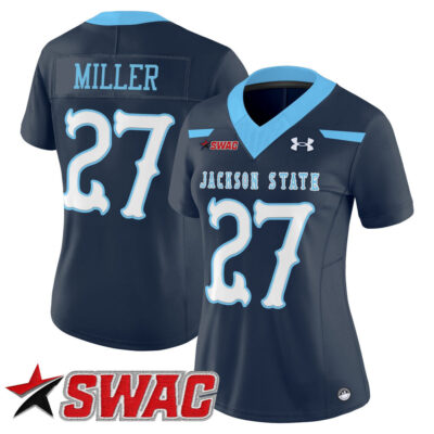 Women's Jackson State Tigers 2025 Vapor Limited Jersey - Navy Ahmad Miller
