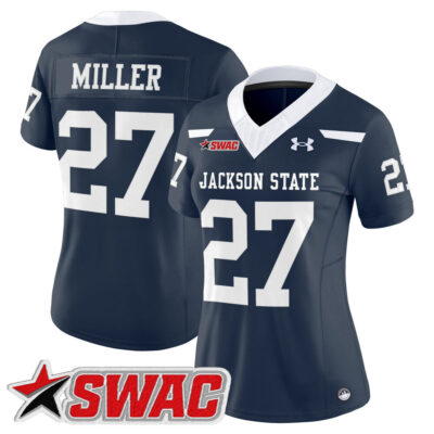 Women's Jackson State Tigers 2025 Vapor Limited Jersey - Navy Ahmad Miller