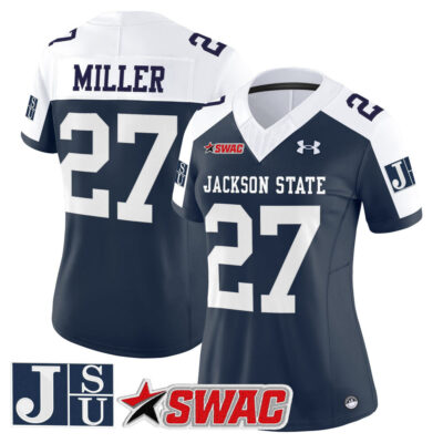 Women's Jackson State Tigers 2025 Vapor Limited Jersey - Navy Alternate Ahmad Miller