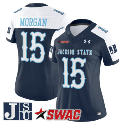 Women's Jackson State Tigers 2025 Vapor Limited Jersey - Navy Alternate JaCobian Morgan