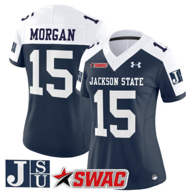 Women's Jackson State Tigers 2025 Vapor Limited Jersey - Navy Alternate JaCobian Morgan