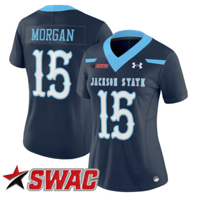 Women's Jackson State Tigers 2025 Vapor Limited Jersey - Navy JaCobian Morgan
