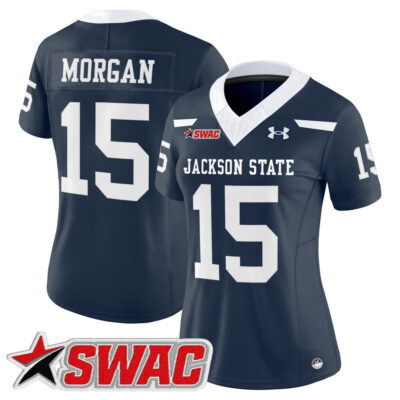 Women's Jackson State Tigers 2025 Vapor Limited Jersey - Navy JaCobian Morgan